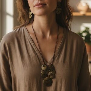 NEW•Sugared + Bronzed Chic Etched Bronze Chandelier Earrings